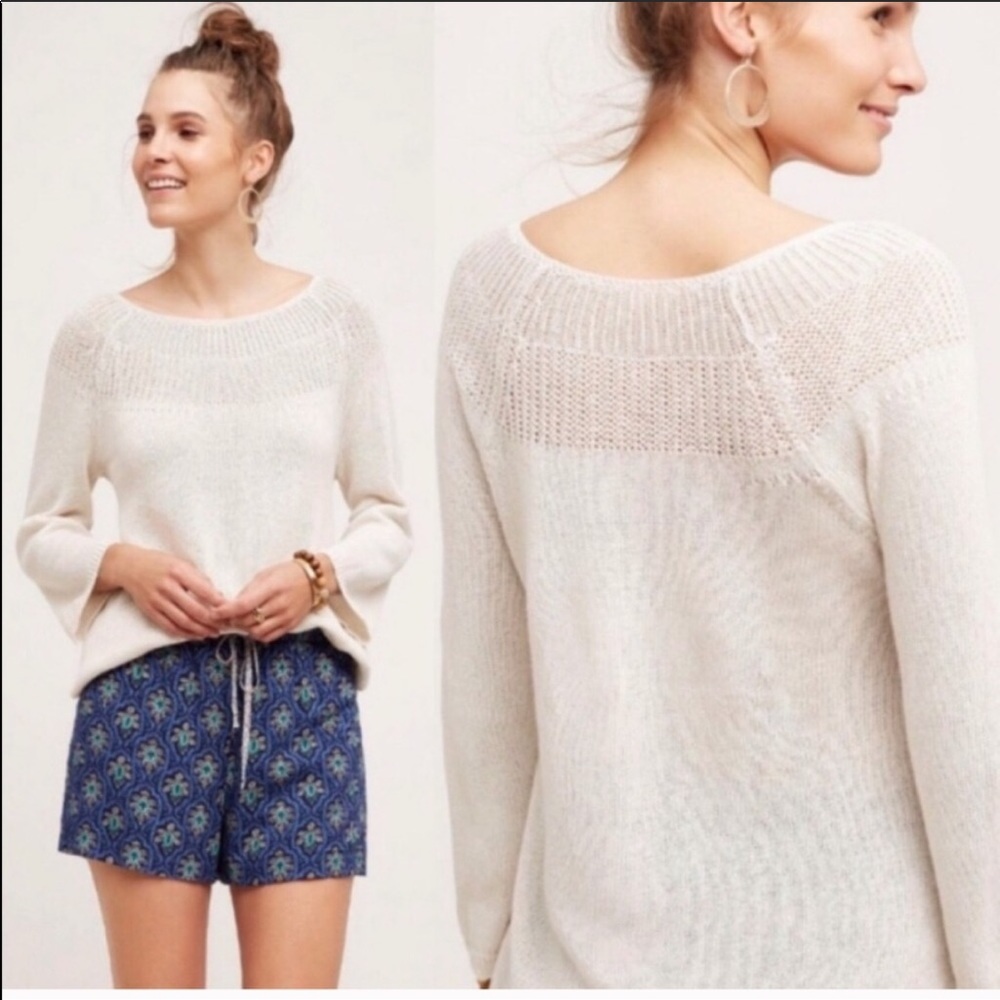 Anthropologie Linen Sweater